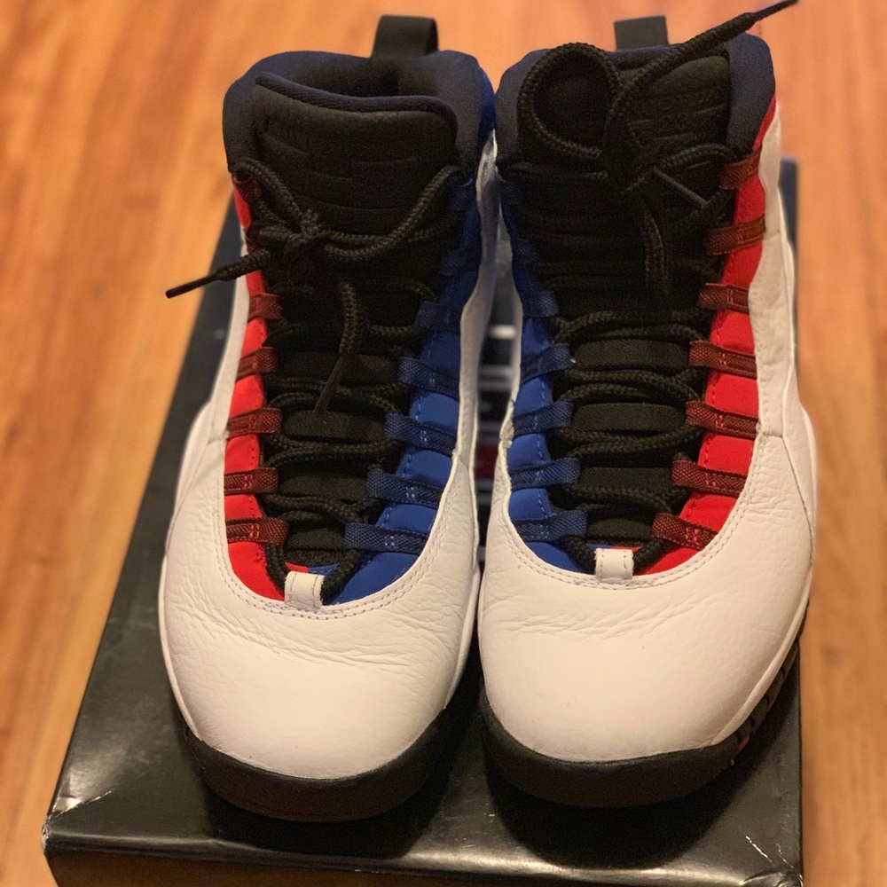 AIR JORDAN 10 RETRO, White, Black, Red, And Royal